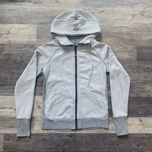 Lululemon Scuba Grey Striped Hooded Jacket